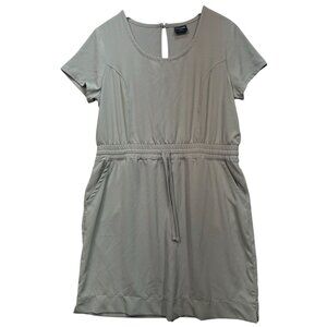 32 Degrees Cool Women's Twill Drawstring Dress Size L Olive Short Sleeve